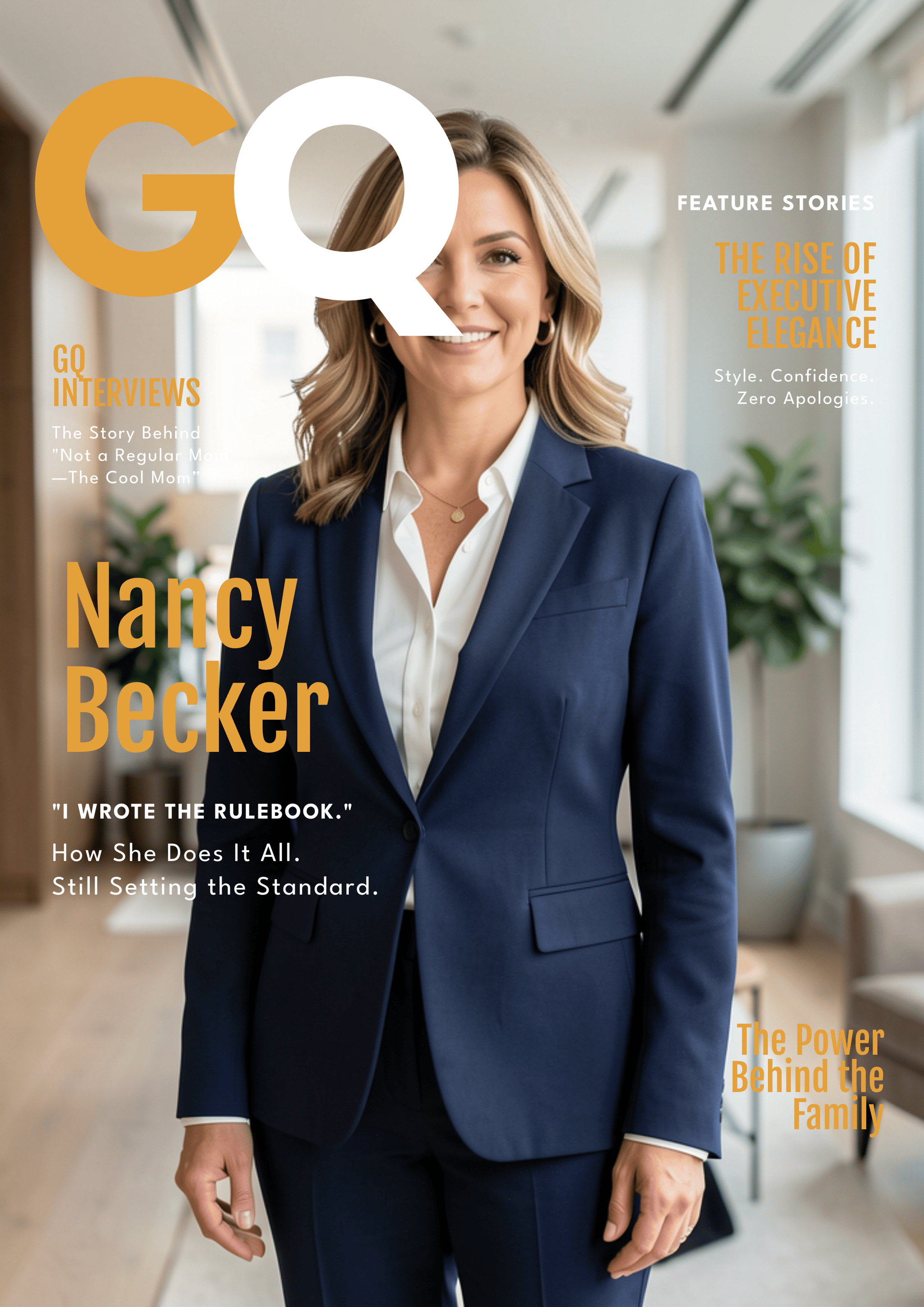 GQ Cool Mom on Mothers Day Gift magazine cover template